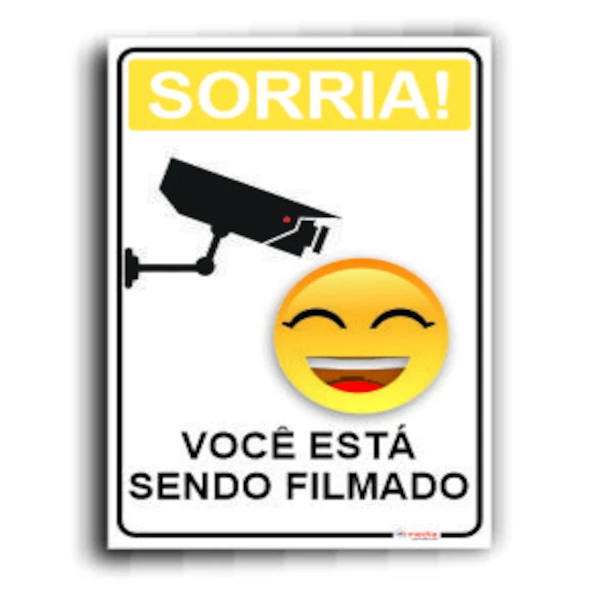 Placa sorria você está sendo filmado