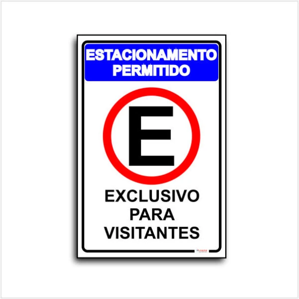 Imagem de Placa estacionamento para visitantes.