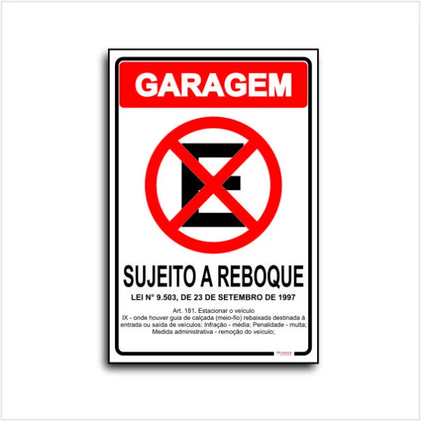 Imagem de Placa proibido estacionar (garagem)