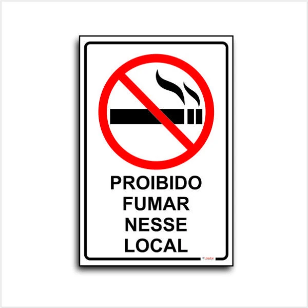 Placa proibido fumar nesse local