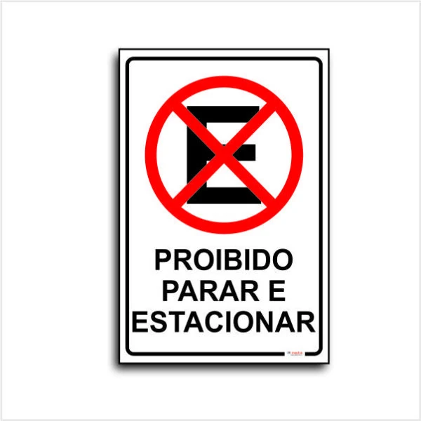 Imagem de Placa proibido parar e estacionar