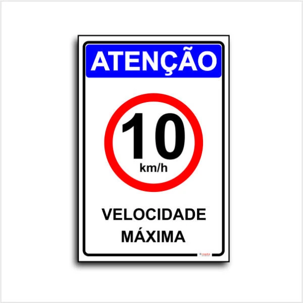 Imagem de Placa velocidade máxima 10km-h