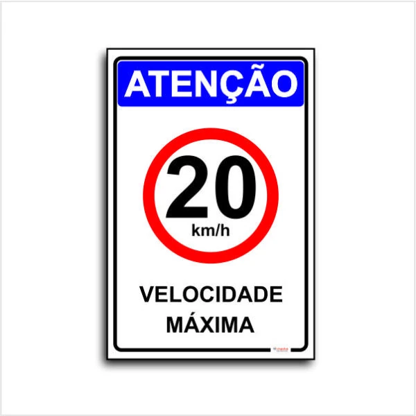 Imagem de Placa velocidade máxima 20km-h