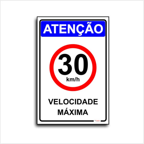 Imagem de Placa velocidade máxima 30km-h